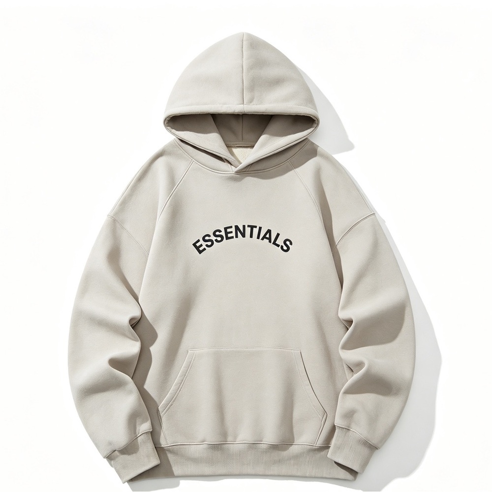 Men's Hooded Sweatshirt in Light Beige
